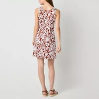 St. John's Bay Womens Sleeveless Floral Midi Swing Dresses