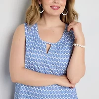 St. John's Bay Womens Plus Keyhole Neck Sleeveless Tank Top