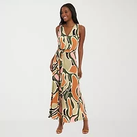 London Style Womens V Neck Sleeveless Maxi Dress