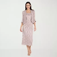 R & M Richards Womens Midi Jacket Dress