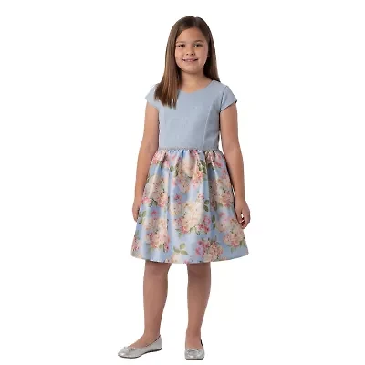 Bonnie Jean Big Kid Girls Plus Short Sleeve Cap Fit + Flare Dress