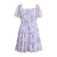 Lilt Big Kid Girls Short Sleeve A-Line Dress