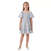 Bonnie Jean Big Kid Girls Short Sleeve Flutter A-Line Dress