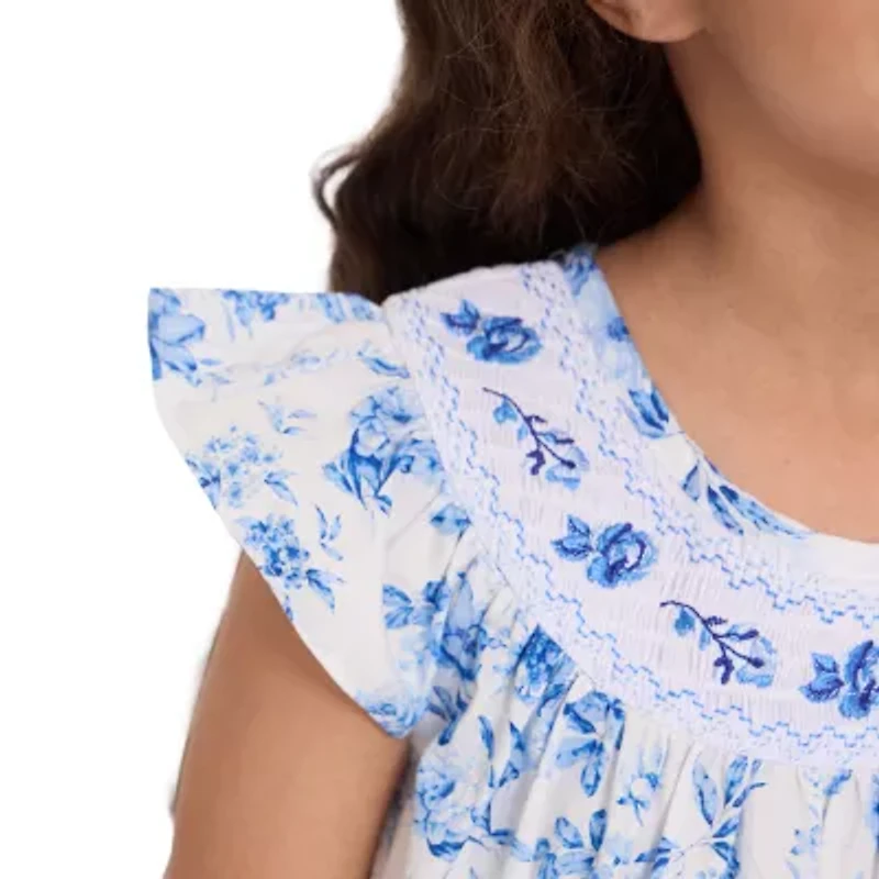 Bonnie Jean Little Girls Short Sleeve Flutter A-Line Dress