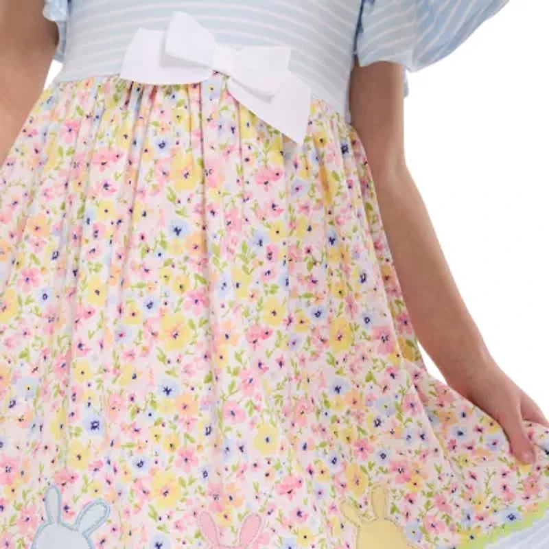 Bonnie Jean Little Girls Short Sleeve Flutter A-Line Dress
