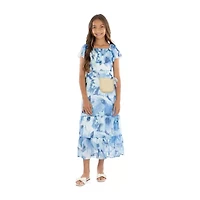 Speechless Big Kid Girls Flutter Floral Maxi Dress