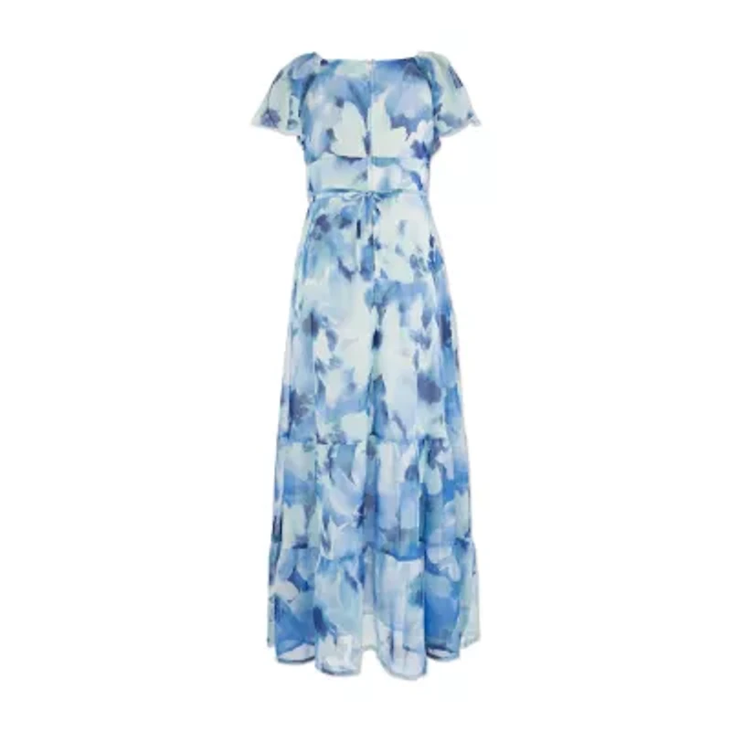 Speechless Big Kid Girls Flutter Floral Maxi Dress