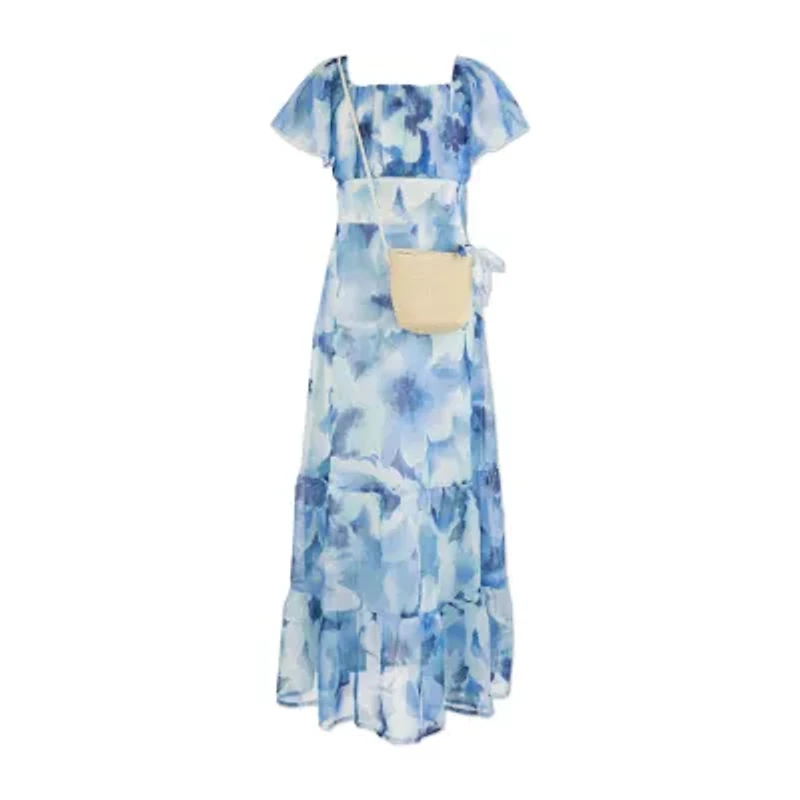 Speechless Big Kid Girls Flutter Floral Maxi Dress