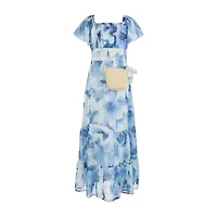 Speechless Big Kid Girls Flutter Floral Maxi Dress