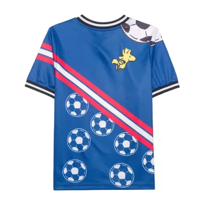 Little & Big Kid Boys V Neck Snoopy Short Sleeve Jersey