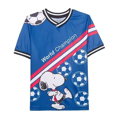 Little & Big Kid Boys V Neck Snoopy Short Sleeve Jersey