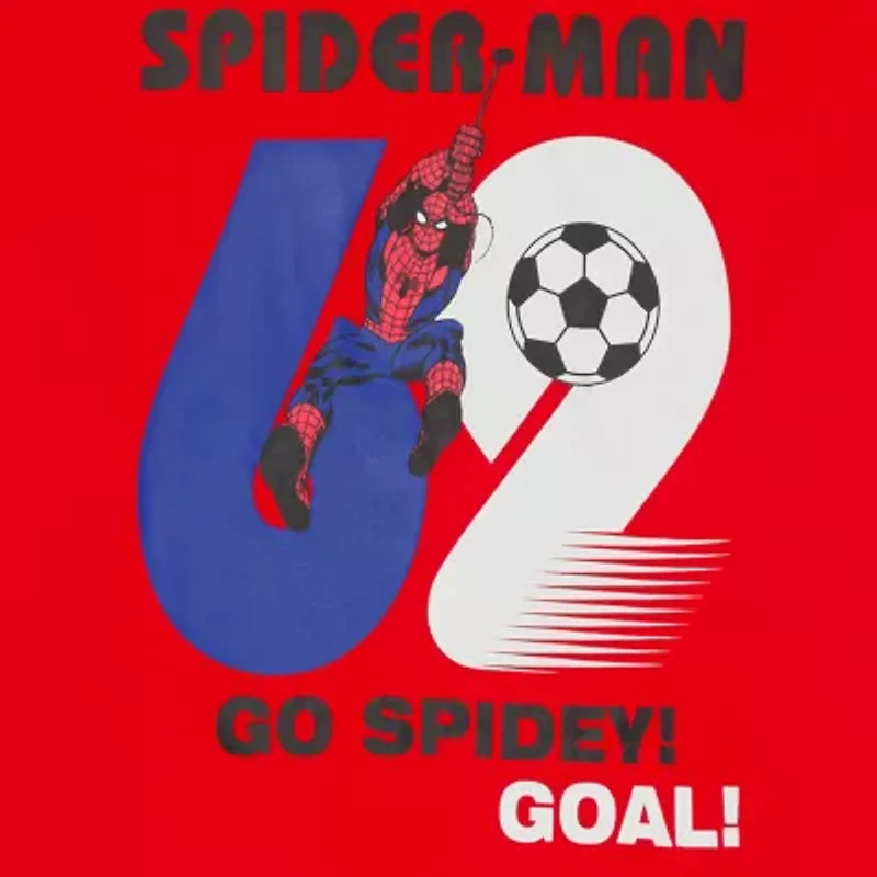 Little & Big Kid Boys Crew Neck Short Sleeve Oversized Spiderman Graphic T-Shirt