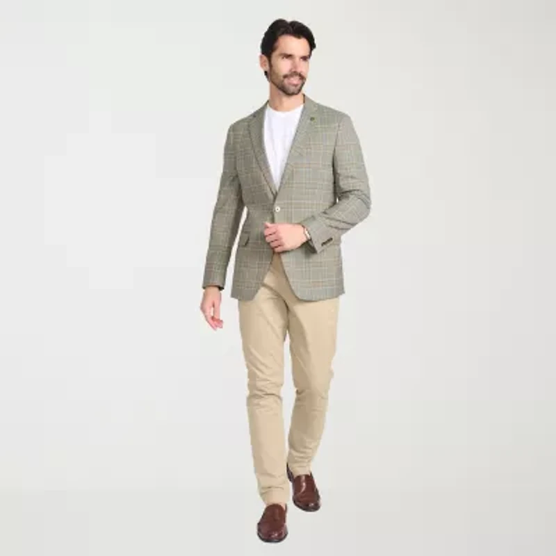 CRICKETEER™ Mens Plaid Stretch Fabric Sport Coat