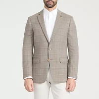 CRICKETEER™ Mens Windowpane Stretch Fabric Regular Fit Sport Coat