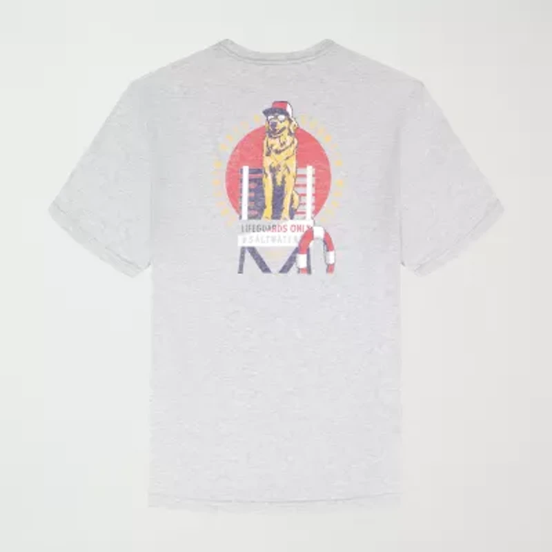 IZOD Saltwater Mens Crew Neck Short Sleeve Classic Fit Big and Tall Graphic T-Shirt