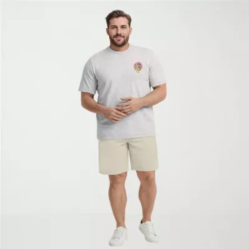 IZOD Saltwater Mens Crew Neck Short Sleeve Classic Fit Big and Tall Graphic T-Shirt