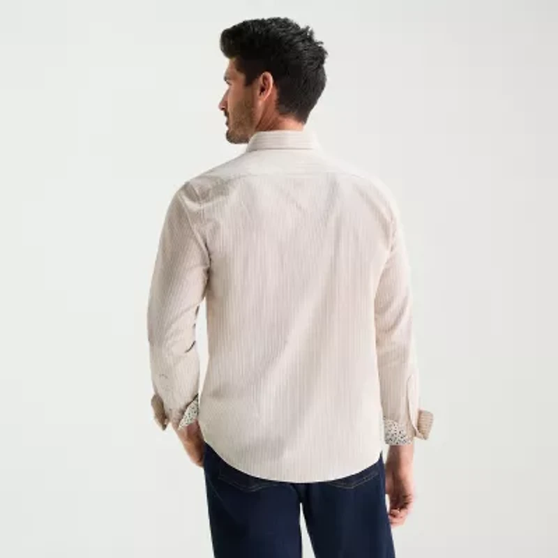 Stafford Chambray Mens Long Sleeve Regular Fit Button-Down Shirt