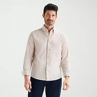 Stafford Chambray Mens Long Sleeve Regular Fit Button-Down Shirt