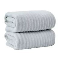 Linery Solid Cotton Ribbed Textured 2-pc. Bath Sheet