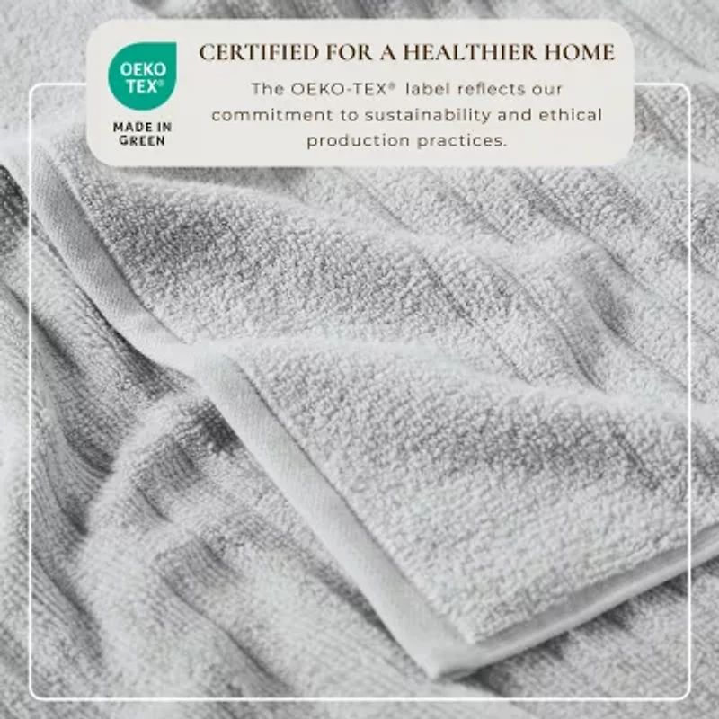 Linery Solid Cotton Ribbed Textured 2-pc. Bath Sheet