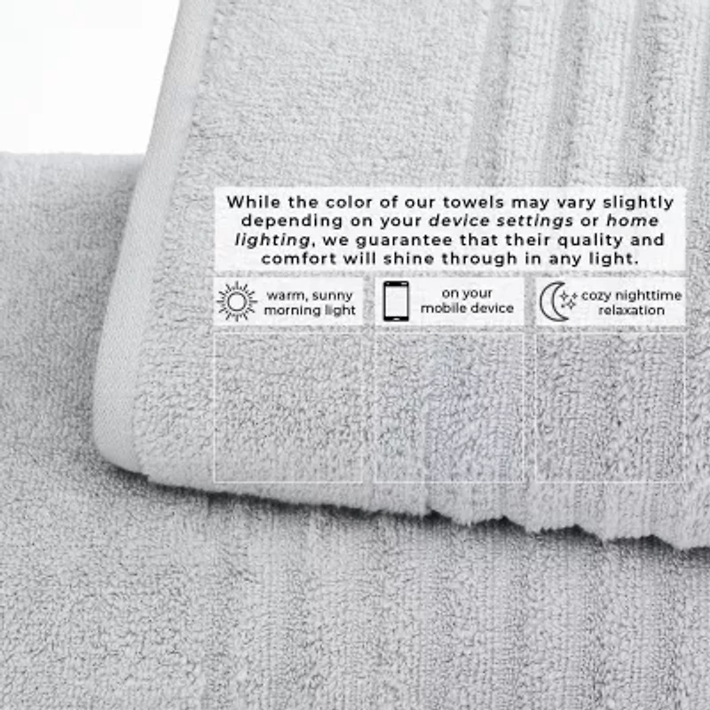 Linery Solid Cotton Ribbed Textured 2-pc. Bath Sheet