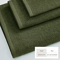 Linery Solid Cotton Textured Quick Dry Washcloth