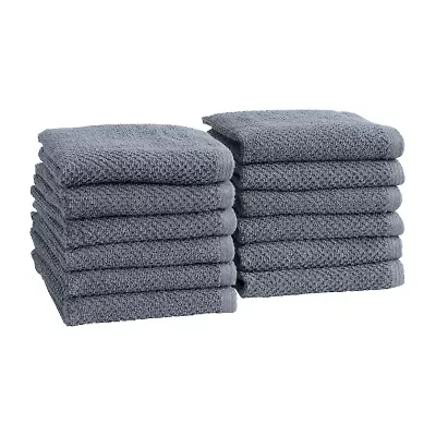 Linery Solid Cotton Textured Quick Dry Washcloth