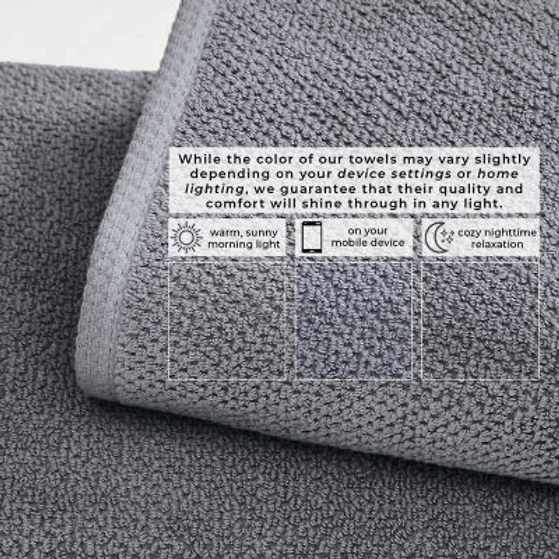 Linery Solid Cotton Textured Quick Dry Washcloth