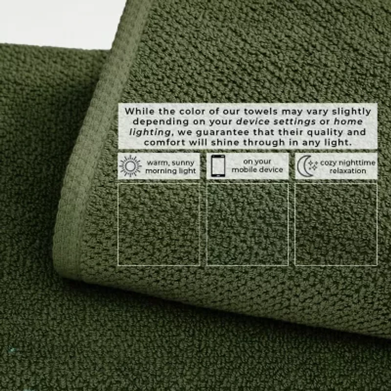 Linery Solid Cotton Textured Quick Dry Washcloth