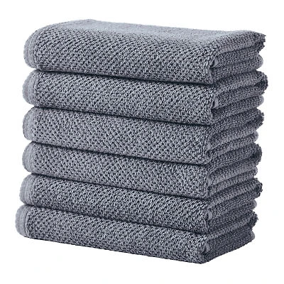 Linery Cotton Quick-Dry Loop Textured 6 Pc Hand Towels