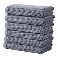 Linery Cotton Quick-Dry Loop Textured 6 Pc Hand Towels
