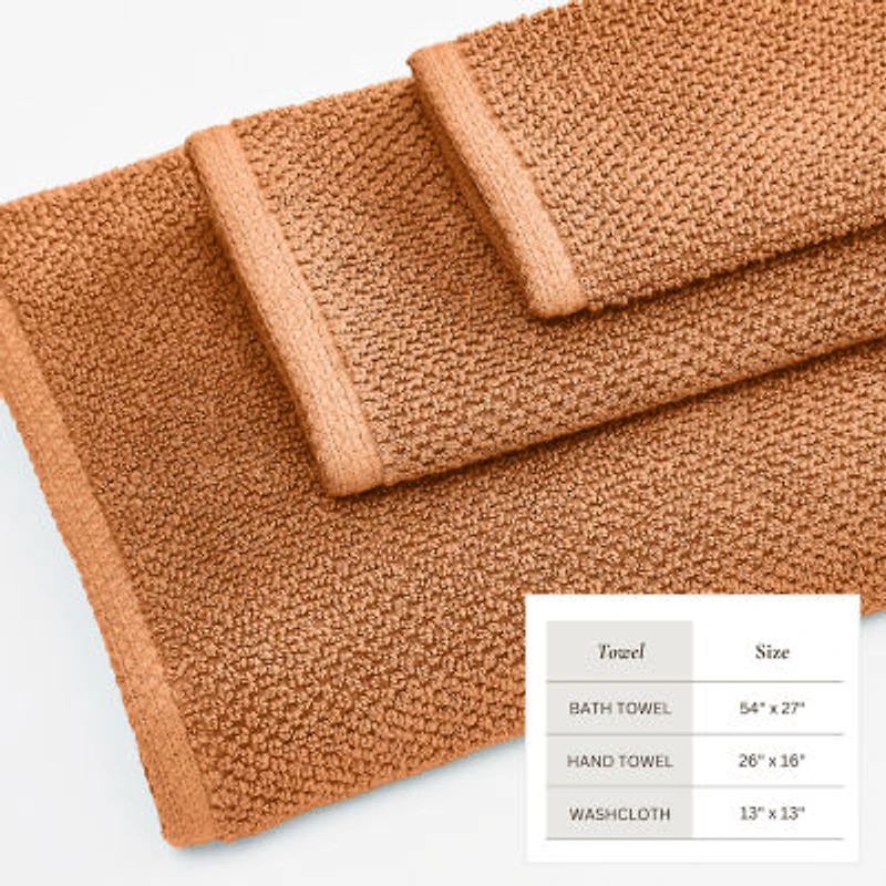 Linery Cotton Quick-Dry Loop Textured 6 Pc Towel Set