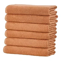Linery Cotton Quick-Dry Loop Textured 6 Pc Hand Towels