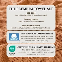 Linery Cotton Quick-Dry Loop Textured 6 Pc Hand Towels