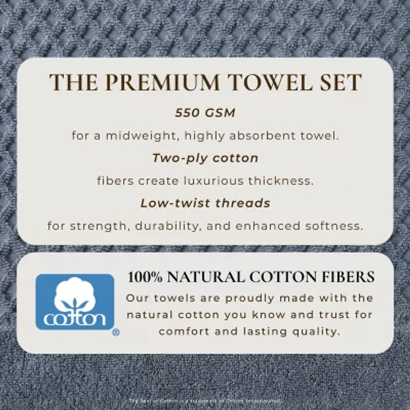 Linery Cotton Quick-Dry Textured 4 Pc Bath Towels