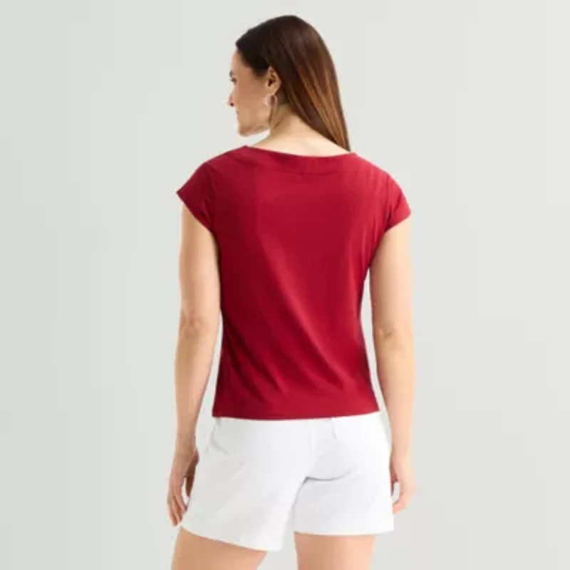 Liz Claiborne Womens Boat Neck T-Shirt