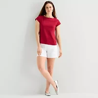 Liz Claiborne Womens Boat Neck T-Shirt