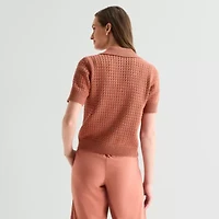 Stylus Womens Short Sleeve Polo Sweater