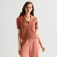 Stylus Womens Short Sleeve Polo Sweater