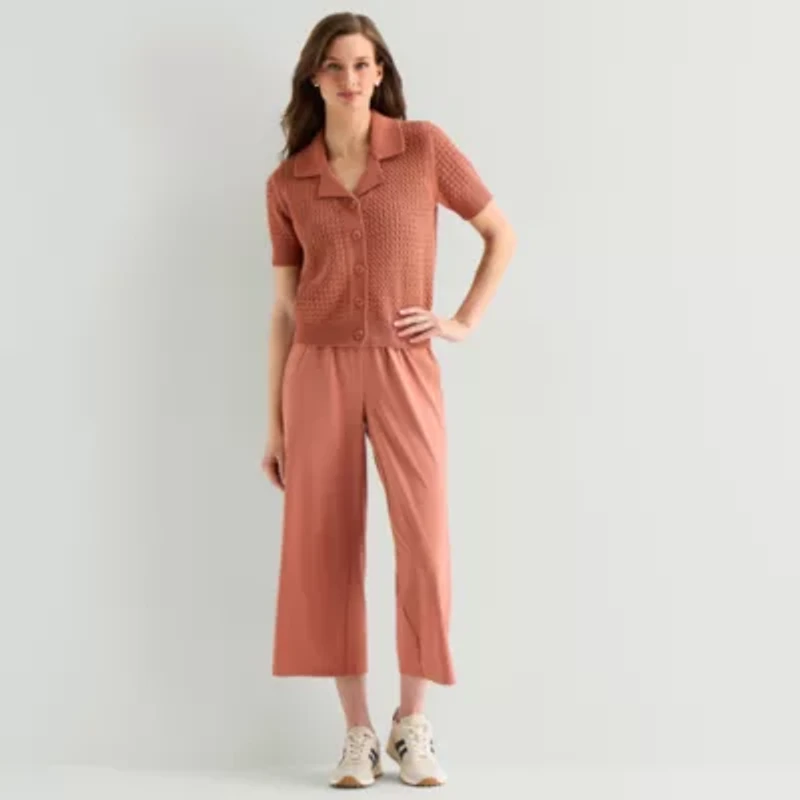 Stylus Womens Short Sleeve Polo Sweater