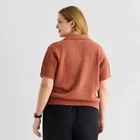 Stylus Plus Womens Short Sleeve Polo Sweater