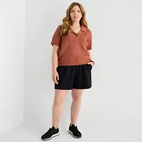 Stylus Plus Womens Short Sleeve Polo Sweater