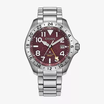 Citizen Land Mens Silver Tone Stainless Steel Bracelet Watch Bj7150-50w