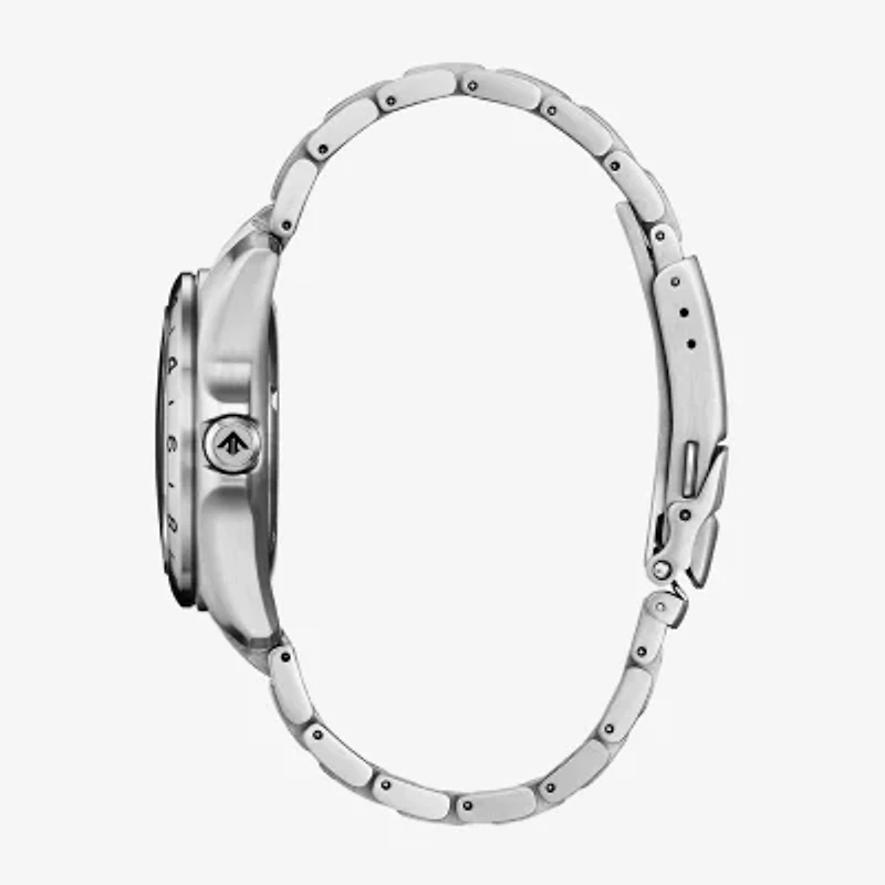 Citizen Land Mens Silver Tone Stainless Steel Bracelet Watch Bj7150-50w