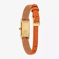Citizen Classic Eco Womens Orange Leather Strap Watch Eg7122-04a