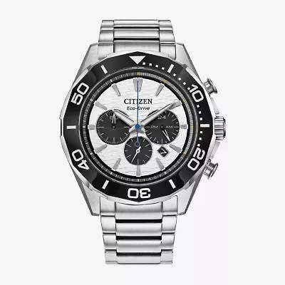 Citizen Sport Luxury Mens Chronograph Silver Tone Stainless Steel Bracelet Watch Ca4730-59a