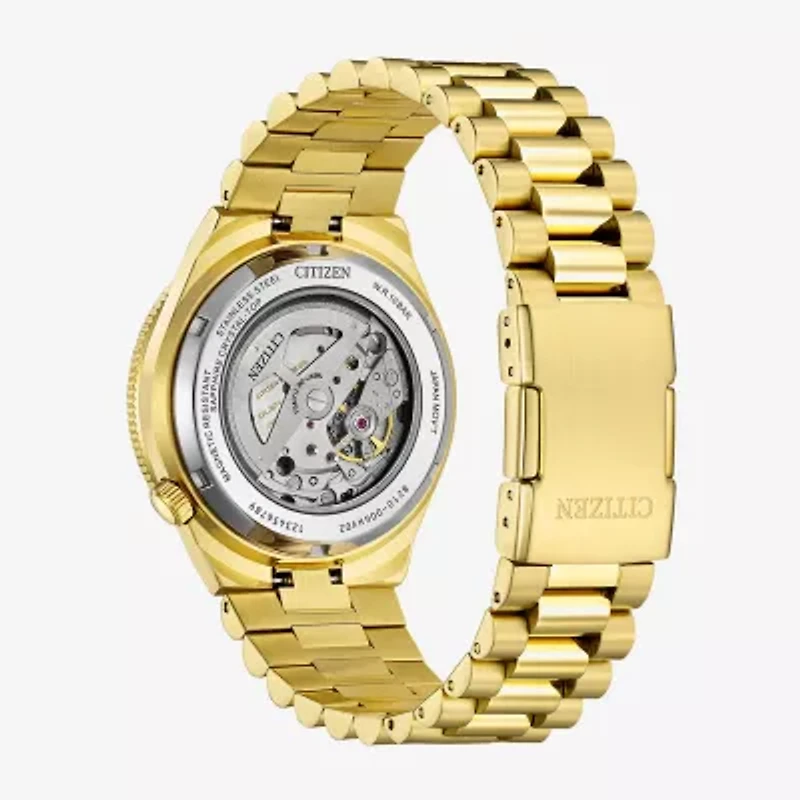 Citizen Sport Luxury Auto Mens Automatic Gold Tone Stainless Steel Bracelet Watch Nj0232-53x