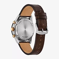 Citizen Sport Casual Mens Chronograph Brown Leather Strap Watch Ca4746-08x