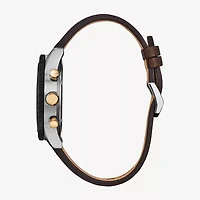 Citizen Sport Casual Mens Chronograph Brown Leather Strap Watch Ca4746-08x