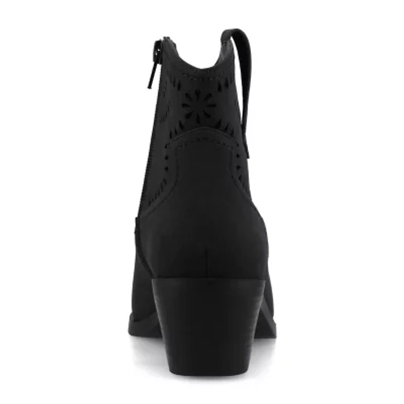 Journee Collection Womens Cheyenne Stacked Heel Cowboy Boots